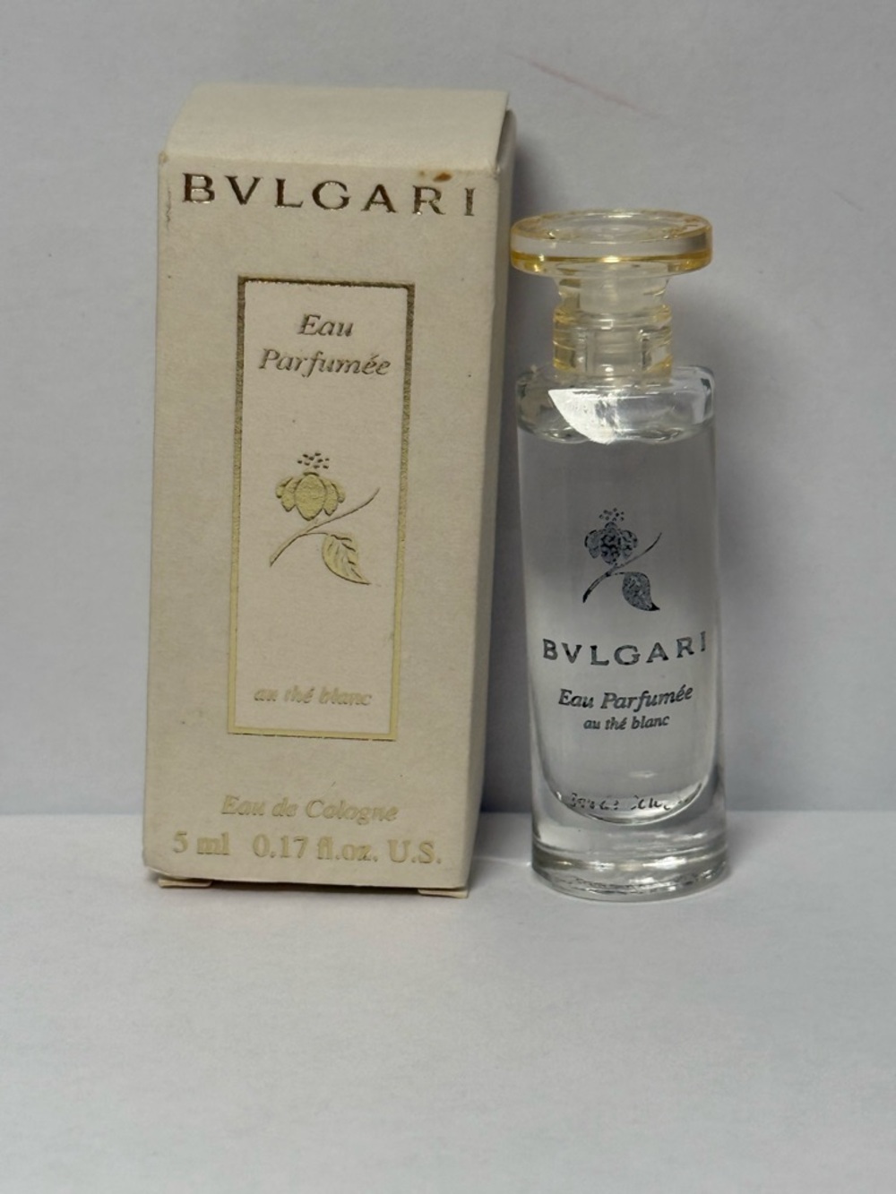 Bvlgari Eau Parfumée au Thé Blanc Mini Fragrance 5 ml / 0.17 oz NOS w/ Box